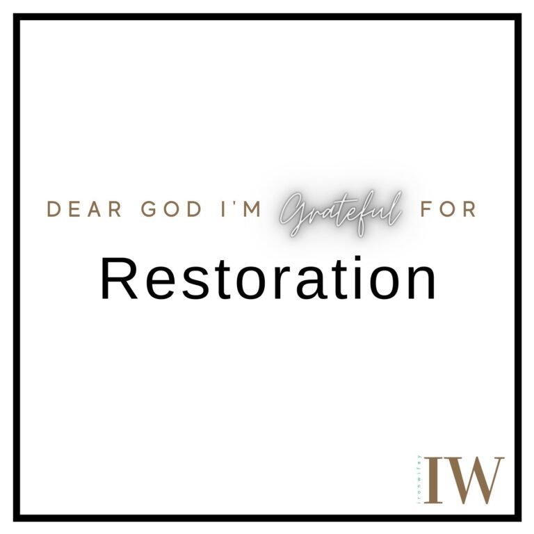 Day #5 – Restoration